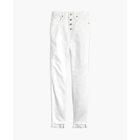 Madewell 10" High-Rise Skinny Jeans in Pure White: Step-Hem Edition size 10 - Picture 4 of 14